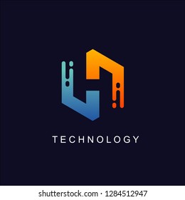 H Tech Logo Design Vector Stock Vector (Royalty Free) 1284512947 ...