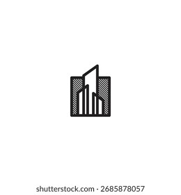 Logotipo de diseño de edificios de tecnología H