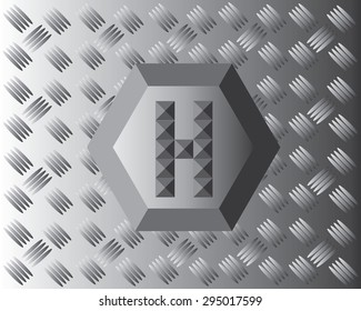 H Text Aluminium Wallpaper