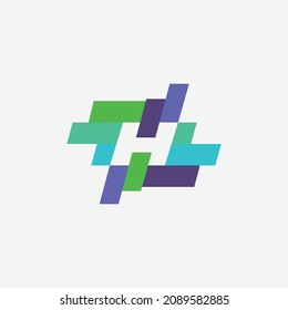 H or THL initial-based logo with colorful geometric shapes. Brand identity for companies, apps, or organizations.