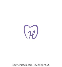 Logotipo do ícone da tecnologia da ilusão de dente H