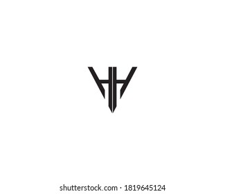 H- und H-Dreieck-Logo-Design Schwarz-Weiß