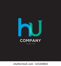 H & U Letter logo design vector element