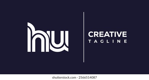 H and U logo design. HU abstract Letters Logo Monogram. This logo design is the process of creating a visual symbol that represents a brand, company, or individual.