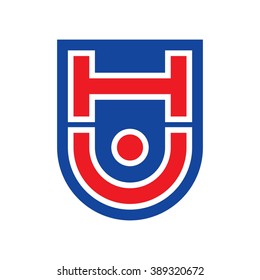h and u logo vector. 