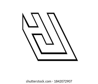 Designs mit h & u und m & l Logo