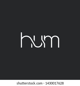H U M letters Joint logo icon vector for business card and corporate identity.
