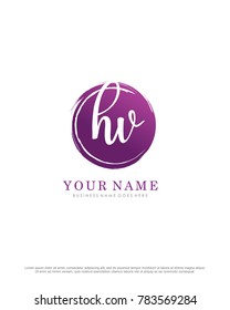 H & V initial splash logo template vector