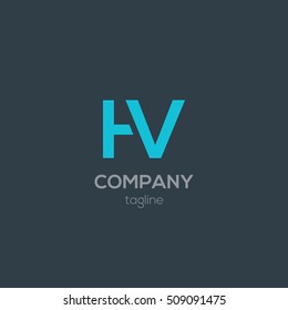 H & V Letter logo design element