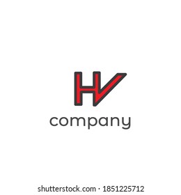H, V letters vector logo. H,V letters emblem. HV icon