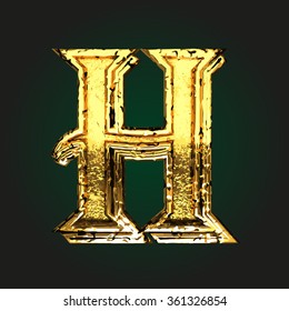 h vector golden letter