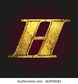h vector golden letter