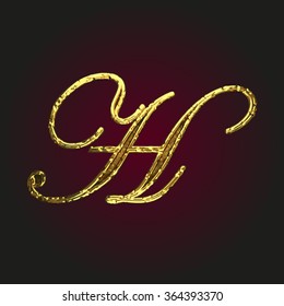 h vector golden letter