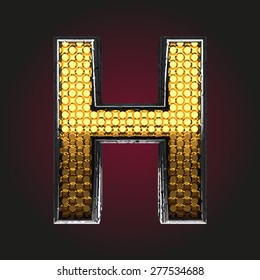 h vector golden and silver letter