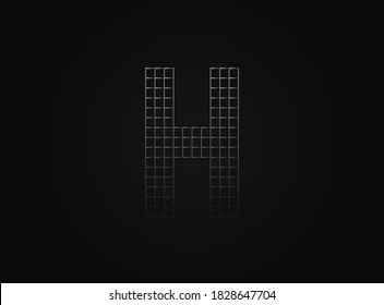 H Vektor-Schriftzeichen aus Metallkettenzaun. Für Logo, Markenzeichen, Design-Elemente, Anwendung und mehr. 