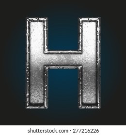h Vektor Metallbuchstabe