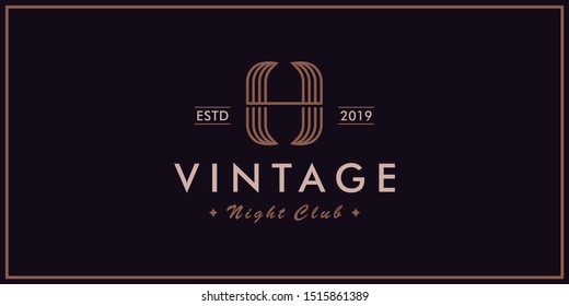 h vintage logo / night club
