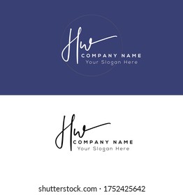  H W HW Initial letter handwriting and signature logo.	