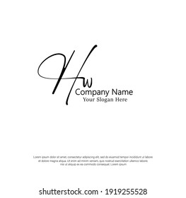 H W HW Initial letter handwriting and signature logo. Beauty vector initial logo .Fashion, boutique, floral and botanical