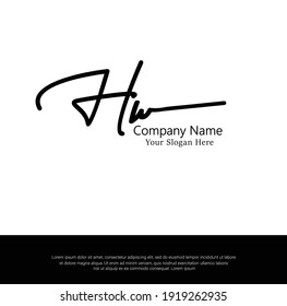 H W HW Initial letter handwriting and signature logo. Beauty vector initial logo .Fashion, boutique, floral and botanical