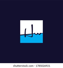 H & W letters Joint logo icon vector template for corporate logo and business card design.
