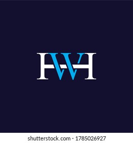 Letras H & W Plantilla vectorial de icono del logotipo conjunto para el diseño del logotipo corporativo y de la tarjeta de visita.
