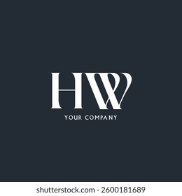 H W  letters Joint logo icon vector template.