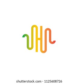 H wave modern logo vector