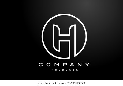 H white alphabet letter logo icon with black colour. Creative design for business and company