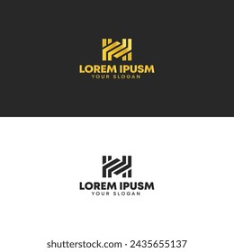 h word logo design gold luxury design ideas