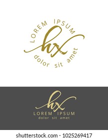 H X. Handdrawn Brush Monogram Calligraphy Logo Design