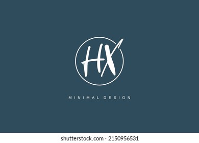 H X HX Logo, Initialschrift Handschrift oder Handschrift für Identität. Logo mit Unterschrift und handgezeichnet.