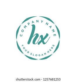 H X Initial handwriting logo vector
