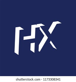 H X initial letter with negative space logo icon vector template