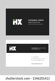 H X letters Joint logo icon with business card vector template.