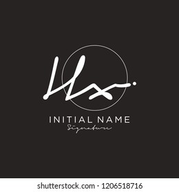 H X Signature initial logo template vector