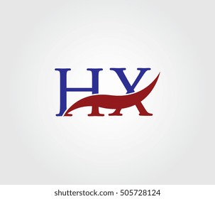 H and X Swoosh Initial Logo Vector