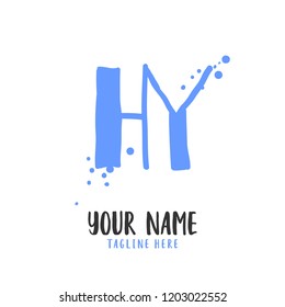 H Y Handwritten logo template