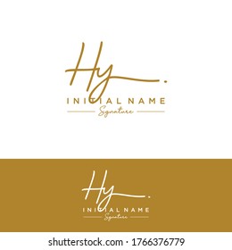 H Y HY Initial letter handwriting and signature logo.