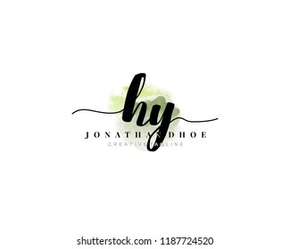 H Y HY Initial watercolor logo