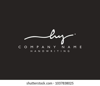 H Y Initial handwriting logo