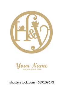 H Y initial wedding decorative logo template