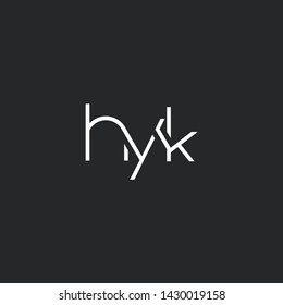 H Y K letters Joint logo icon vector for business card and corporate identity.