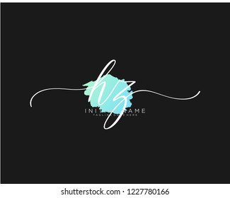 H Z Initial handwriting logo vector