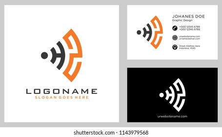 H Z initial logo template vector