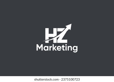 H Z Letter And Arrow Marketing Logo Vector Template