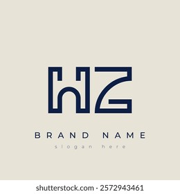 H and Z logo design. HZ abstract Letters Logo Monogram. This logo design is the process of creating a visual symbol that represents a brand, company, or individual.