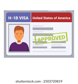 H1 b visa, employment authorization document, with approved stamp for a professional worker