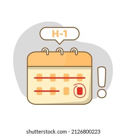 h-1, Day Countdown Konzept Illustration flaches Design Vektor eps10. modernes grafisches Element zur Landung, leerer Zustand ui, Infografik, Symbol