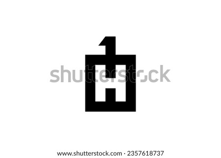 H1 Logo Design Vector Sign 